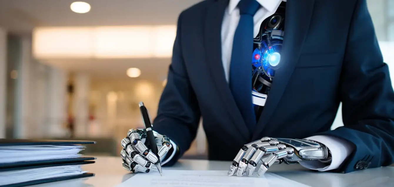Robot corporativo agot_ndose